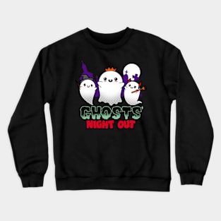 Funny Cute Kawaii Ghost Party Night Out Halloween Meme Crewneck Sweatshirt